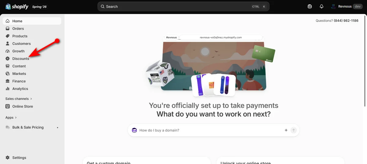 click on discounts from left sidebar