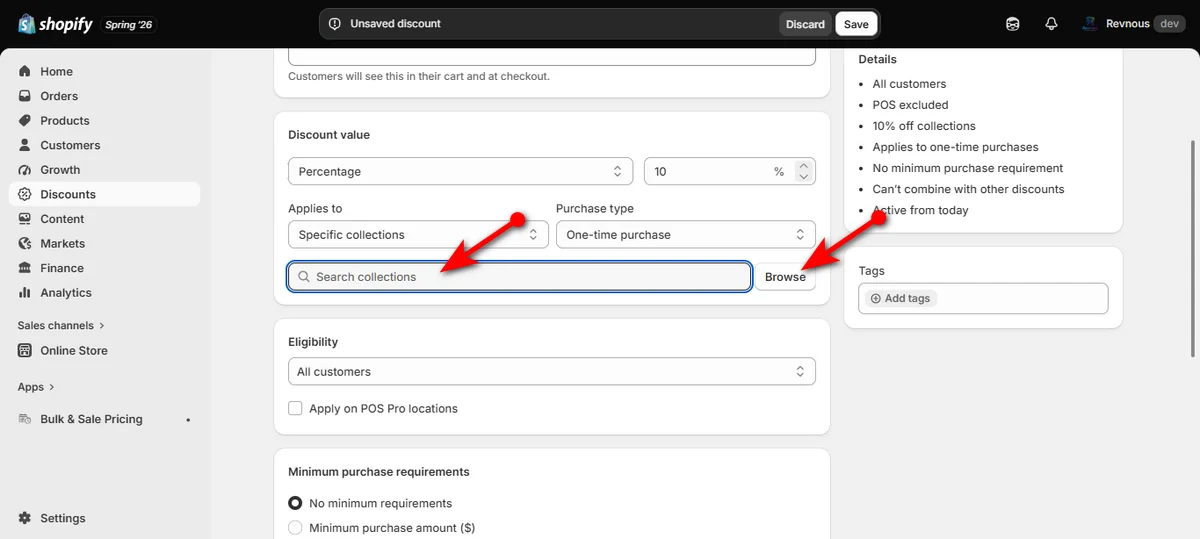 8- search or browse specific collections or products