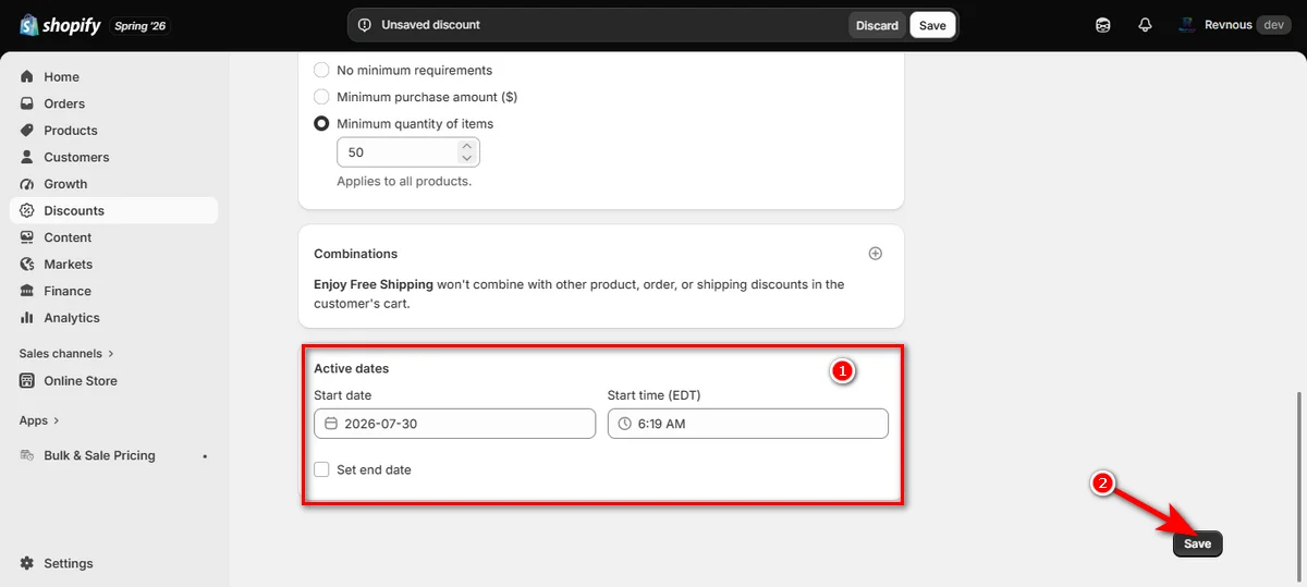 29 - set active dates and click the save button