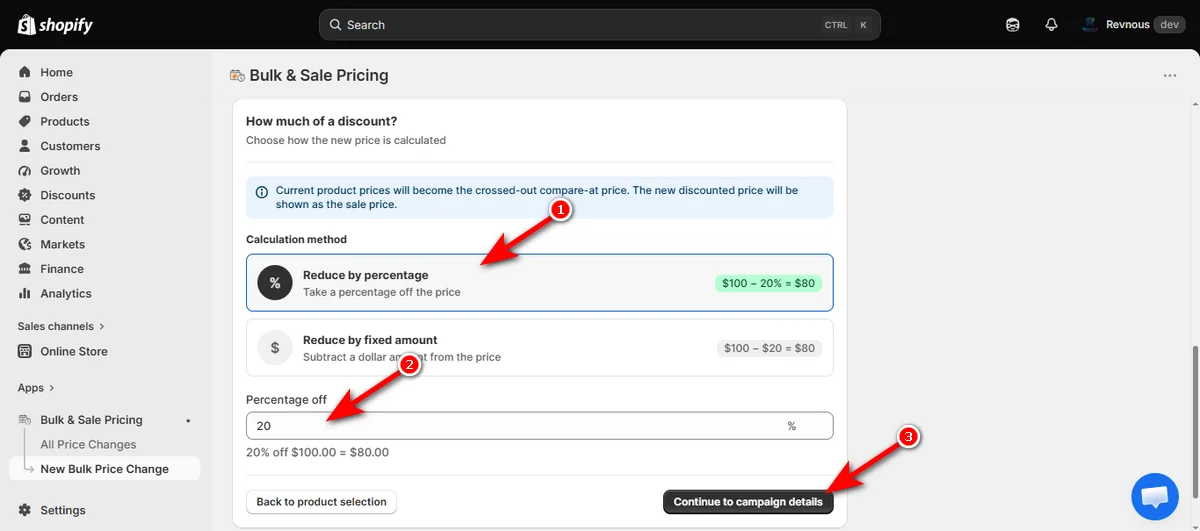 12 - pick a calculation method and hit continue to campaign details button
