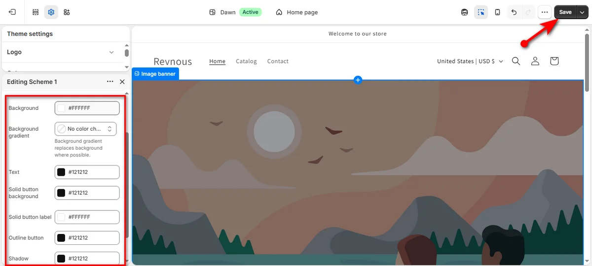 25- change sale badge color and click the save button