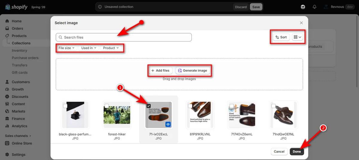 3- select an image and hit done button