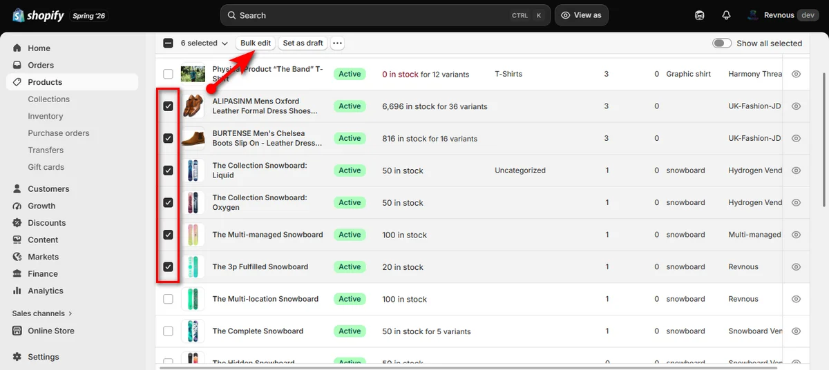 16- checkmark preferred products and hit bulk edit