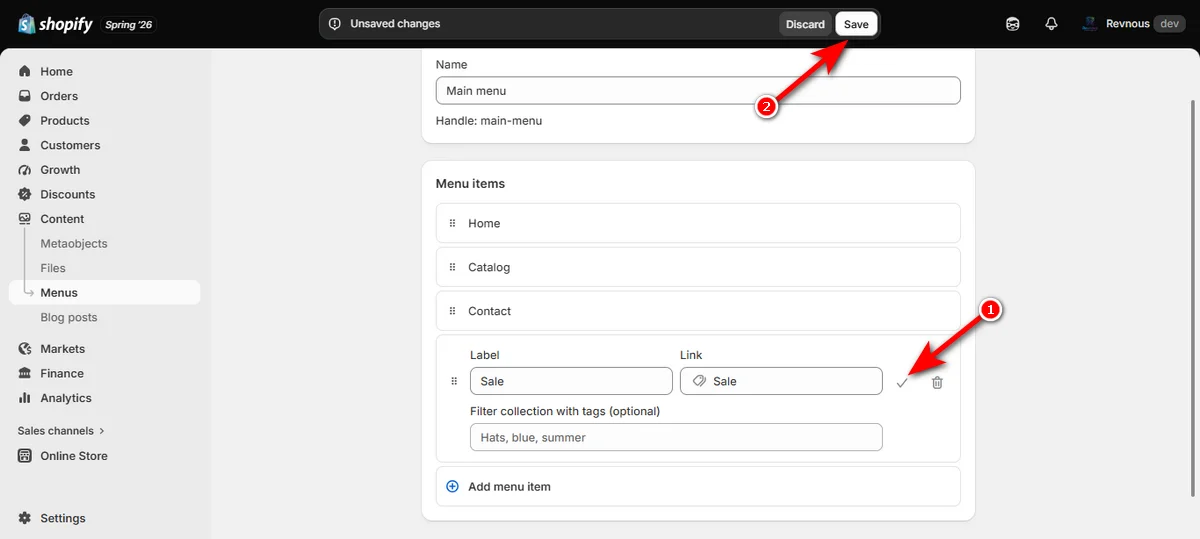 24- hit the tick mark icon and click the save button