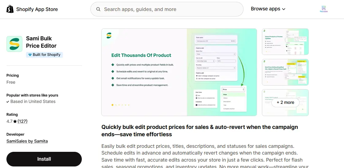 sami bulk price editor shopify apps